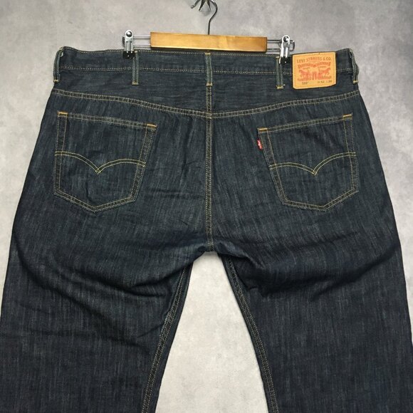 Levis Mens 569 Loose Straight Fit Blue Jeans size 42x30 Cotton Dark Denim Pants - Picture 1 of 16